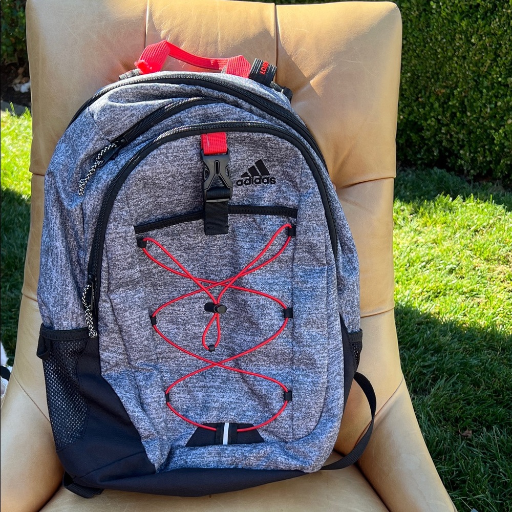 Adidas Black and Red Backpack